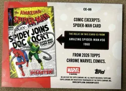 2026 Topps Chrome Marvel Spider-Man Comic Excerpts Card #1/1 ASM Issue #56 - Image 2