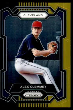 2024 Panini Prizm Prizms Black Gold #94 Alex Clemmey Cleveland Rookie #4/5 - Image 1