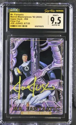 Marvel Masterpieces '92 Mr Fantastic CGC 9.5 AUTO 10 signed Joe Jusko CLEAR CUT - Image 1