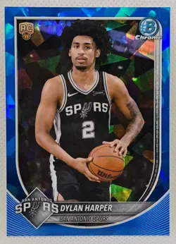 DYLAN HARPER 2025-26 BOWMAN CHROME SAPPHIRE ROOKIE #BCV-2 SPURS RC - Image 1