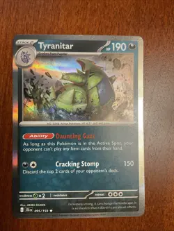 Tyranitar 095/159 Journey Together Holo Rare Pokemon TCG Card - Image 1
