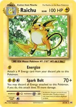 Raichu (XY Evolutions) - 36/108 Reverse Holo - Rare Pokemon - HP - Image 4