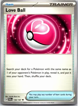 Love Ball 156/167 Uncommon Twilight Masquerade Pokemon Near Mint - Image 1