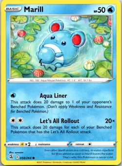 Marill 058/264 Common Fusion Strike Pokemon Near Mint - Image 1