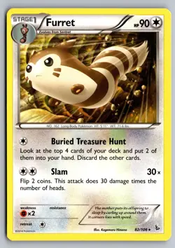 Furret 82/106 Rare Flashfire Pokemon Lightly Played - Image 1