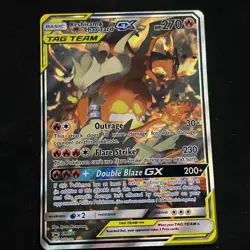 Pokemon TCG Reshiram & Charizard GX SM201 Black Star Promo Tag Team Holo Card - Image 1