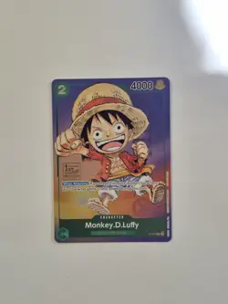 Monkey D Luffy P-037 1st Anniversary Tournament STAMP Promo Holo One Piece Card - Image 1