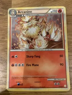 Pokemon Cards HGSS Arcanine Holo Old Vintage 1/123 - Image 1