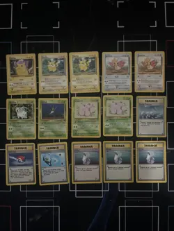Pokemon Tcg Vintage Non Holo Bundle Base/Jungle x15 Cards MP-HP - Image 1