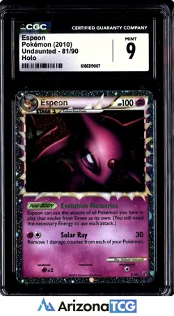Pokemon 2010 Espeon 81/90 Holo Undaunted CGC 9 - Image 1