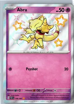 Pokemon Card - Abra Paldean Fates 148/091 Shiny Rare Holo Lightly Played - Image 1