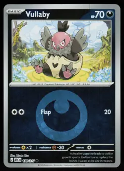Vullaby (Energy Symbol Pattern) 138/217 Ascended Heroes Pokemon Reverse Holo NM - Image 1