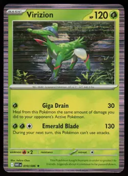Virizion 010/086 Holo Rare White Flare Pokemon Holo Near Mint - Image 1