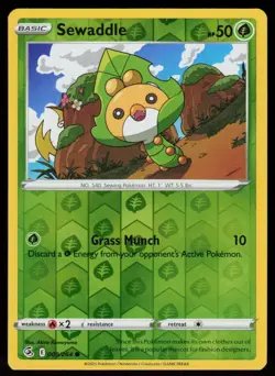 Sewaddle 009/264 Common Fusion Strike Pokemon Reverse Holo Lightly Played - Image 1