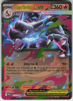 Mega Charizard X ex 013/094 Double Rare Phantasmal Flames Pokemon Holo Near Mint - Image 1