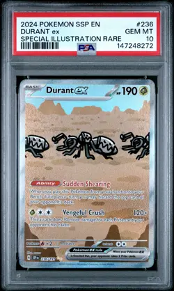 2024 POKEMON SSP EN-SURGING SPARKS SPECIAL ILLUSTRATION RARE DURANT EX PSA 10 - Image 1