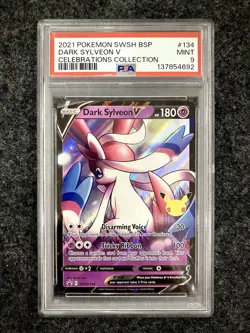 PSA 9 Dark Sylveon V SWSH134 Sword & Shield Holo Promo Celebrations Pokemon TCG - Image 1