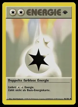 Pokemon Card Double Colorless Energy Base Set 96/102 Uncommon German 1st Edition - Image 1
