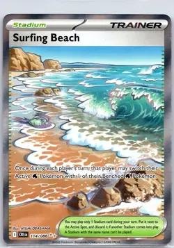 Surfing Beach 114/086 Ultra Rare Chaos Rising Pokemon Holo Near Mint - Image 1