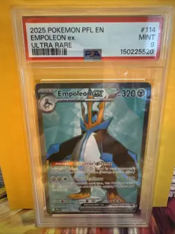 2025 POKEMON PFL EN-PHANTASMAL FLAMES ULTRA RARE #114 EMPOLEON EX PSA 9 - Image 1