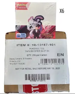Pokemon TCG Destined Rivals Sealed Case of 6 Booster Boxes Factory Sealed New - Image 1