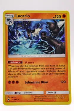 POKEMON LUCARIO 71/147 HOLO RARE BURNING SHADOWS NM - Image 1