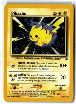 Pikachu ⭐ 70/111 Common Neo Genesis 2000 Pokemon NM/LP Clean Front - Image 1