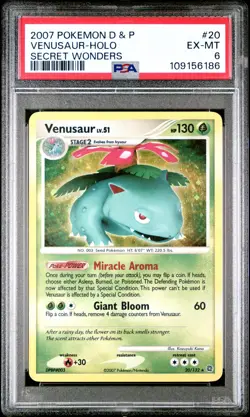 Venusaur Holo 20/132 Secret Wonders Pokemon PSA 6 - Image 1
