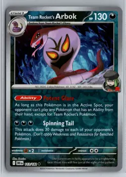 Team Rocket's Arbok 113/182 Uncommon Destined Rivals Pokemon Reverse Holo NM - Image 1
