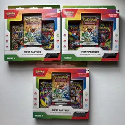 3x First Partner Illustration Collection Series 1 Boxes: Pokemon - New & Sealed - Image 1