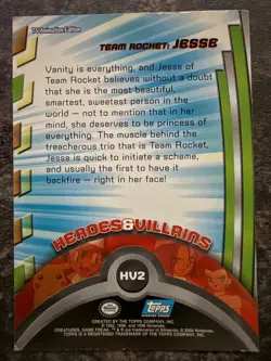 Topps 1999 Team Rocket Jesse Pokemon TV Card HV2 Blue Label - Image 2