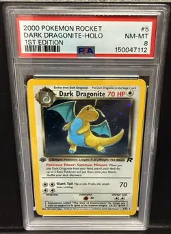 2000 POKEMON TEAM ROCKET #5 DARK DRAGONITE 1ST EDITION HOLO PSA 8 - Image 2