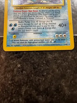Blastoise Holo Rare 2/102 Base Set Vintage WOTC Pokemon Card - Image 2