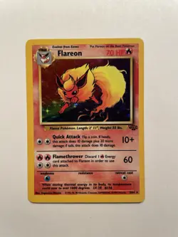 Flareon Pokemon Card Jungle Holo 3/64 WOTC Vintage - LP - Image 1