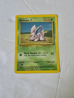 Nidoran M 55/102 Common Base Set Unlimited Pokemon Near Mint - Image 1