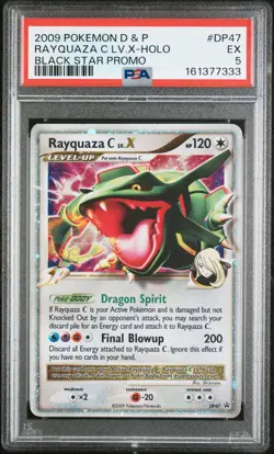 2009 POKEMON DIAMOND & PEARL BLACK STAR PROMO #DP47 RAYQUAZA C LV.X-HOLO PSA 5 - Image 1