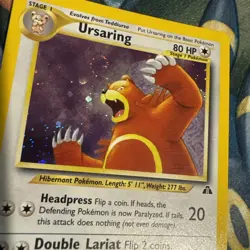 Pokemon TCG Ursaring Neo Discovery 15/75 Holo Unlimited Rare Card NM - Image 1