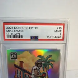 2025 PANINI DONRUSS OPTIC UPTOWN #15 MIKE EVANS PSA 9 - Image 2