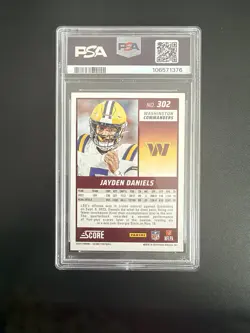 Panini 2024 Score Rookies Jayden Daniels #302 Rookie Card PSA 10 Gem Mint - Image 2