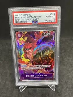 One Piece Eustass Captain Kid Alt Art OP05-074 Awakening New Era PSA 10 English - Image 1