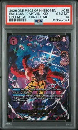 2026 ONE PIECE OP14-EB04 EN EUSTASS "CAPTAIN" KID SPECIAL ALTERNATE ART PSA 10 - Image 1