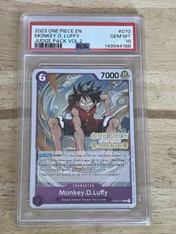 Monkey.D.Luffy (Judge Vol. 2) OP03-070 One Piece Promotion Card - PSA 10 - Image 1