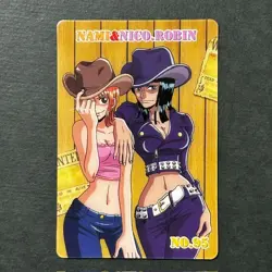 S7694 Nami & Nico Robin No.95 Japanese One Piece Vintage Gumica Card J22 - Image 1