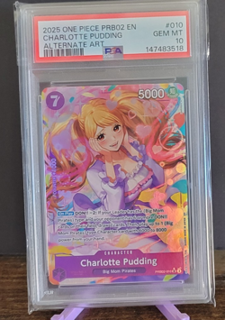 2025 One Piece PRB02 EN Charlotte Pudding Alternate Art Gem MT 10 - Image 1