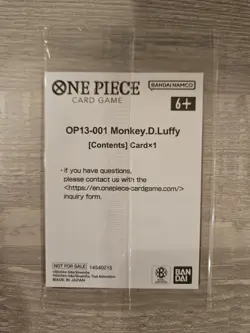 One Piece TCG English Ichiban Kuji Monkey D. Luffy Promo (OP13-001) NEW SEALED - Image 2