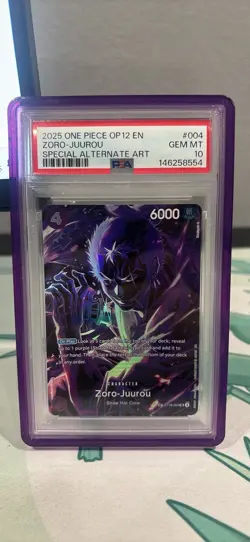 2025 ONE PIECE OP12 LEGACY OF THE MASTER ZORO-JUUROU #ST18-004 SP ALT ART PSA 10 - Image 1