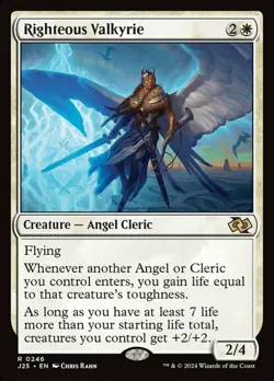 MTG Righteous Valkyrie, NM-Mint, English Foundations - Jumpstart - Image 1