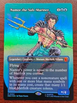 🌈 FOIL - Namor the Sub-Mariner (Borderless) (0362) Marvel Super Heroes - NM/M - Image 1
