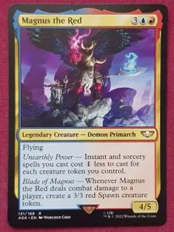 Magic The Gathering WARHAMMER 40K MAGNUS THE RED blue/red card MTG - Image 1