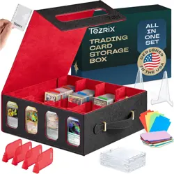 BRAND NEW 4-Row Mtg Trading Card Storage Box Kit Display Windows 3000+ Cards! - Image 1